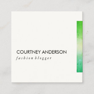 Carte De Visite Carré Découpe verte vibrante