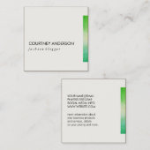 Carte De Visite Carré Découpe verte vibrante (Devant / Derrière)
