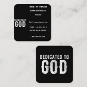 CARTE DE VISITE CARRÉ DÉDIÉ À DIEU COOL PERSONNALISABLE TEXTE BLANC (Devant / Derrière)