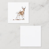 Carte De Visite Carré Deer Polygon Art (Devant / Derrière)