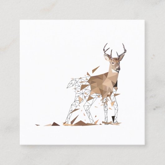 Carte De Visite Carré Deer Polygon Art (Devant)