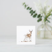 Carte De Visite Carré Deer Polygon Art (Debout devant)