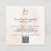 Carte De Visite Carré *~* Déesse botanique Verdure QR Line Art (Dos)