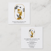 Carte De Visite Carré *~* Déesse de la baignade avec l'ourson d'eau des  (Devant / Derrière)