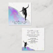 Carte De Visite Carré *~* Déesse Opale Arc-en-ciel bleu mystique céleste (Devant / Derrière)