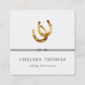 Carte De Visite Carré Défer à cheval | Instructeur d'équitation du Centr (Devant)