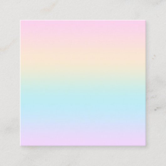 Carte De Visite Carré dégradé de couleur pastel (Devant)
