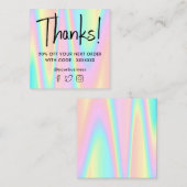 Carte De Visite Carré dégradés pastel merci (Devant / Derrière)