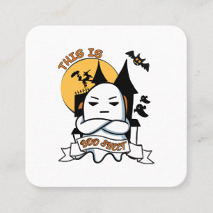 Carte De Visite Carré Déguisement Halloween Fantôme Drôle Boo