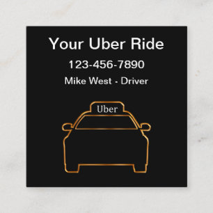 Carte De Visite Carré Demande de course Uber élégante et unique