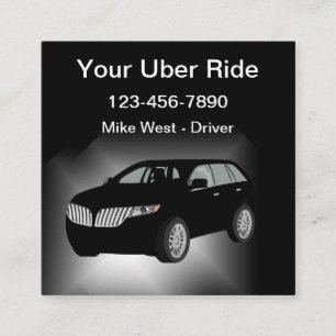 Carte De Visite Carré Demande de trajet de chauffeur Uber classe et cool