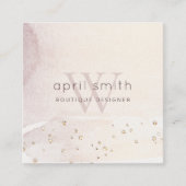 Carte De Visite Carré Demande d'examen de monogramme Abstrait Gold Purpl (Devant)