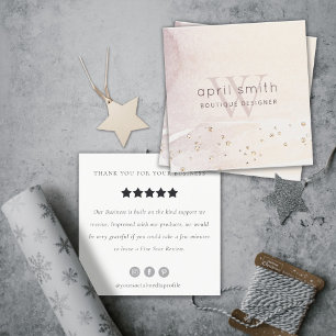 Carte De Visite Carré Demande d'examen de monogramme Abstrait Gold Purpl