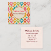 Carte De Visite Carré Démarrage du milieu du siècle sur les diamants rét (Devant / Derrière)