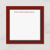 Carte De Visite Carré demoiselle de Noël rétro (Dos)