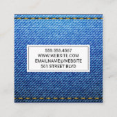 Carte De Visite Carré Denim | Apparences en pointillé (Dos)