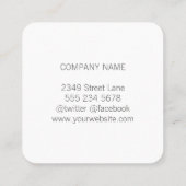 Carte De Visite Carré Denim et or métallique (Dos)