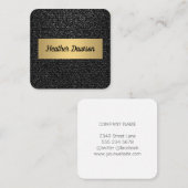 Carte De Visite Carré Denim et or métallique (Devant / Derrière)