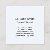 Carte De Visite Carré Dentaire 3D Dentiste Élégant Dentiste (Dos)