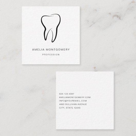 Carte De Visite Carré Dentaire dentaire Médicale Graphisme Dentistrie (Devant / Derrière)