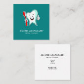 Carte De Visite Carré Dental Care Happy Tooth (Devant / Derrière)