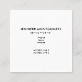 Carte De Visite Carré Dental Care Happy Tooth (Dos)