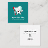 Carte De Visite Carré Dental Care Happy Tooth (Devant / Derrière)