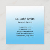 Carte De Visite Carré Dental Dentiste professionnel Dentiste (Dos)