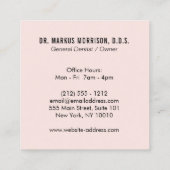 Carte De Visite Carré Dentiste moderne Dents Logo noir sur rose (Dos)