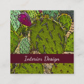 Carte De Visite Carré Desert Cactus Abstrait Botanical Designer d'intéri (Devant)