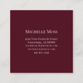 Carte De Visite Carré Desert Cactus Abstrait Succulent Concepteur intéri (Dos)