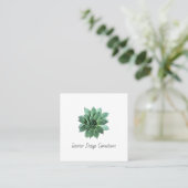 Carte De Visite Carré Desert Succulent QR code Interior Designer  (Debout devant)