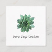 Carte De Visite Carré Desert Succulent QR code Interior Designer  (Devant)