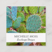 Carte De Visite Carré Désert Sud-Ouest Prickly Pear Cactus Succulent (Devant)