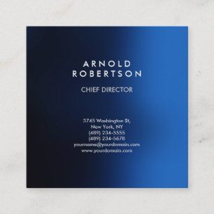 Carte De Visite Carré Design Bleu foncé Moderne Professionnel