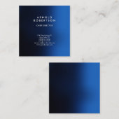 Carte De Visite Carré Design Bleu foncé Moderne Professionnel (Devant / Derrière)