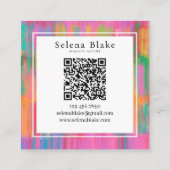 Carte De Visite Carré Design Carré moderne branché avec code QR - Unique (Dos)