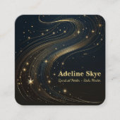 Carte De Visite Carré Design céleste sur noir (Devant)