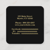 Carte De Visite Carré Design céleste sur noir (Dos)