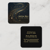 Carte De Visite Carré Design céleste sur noir (Devant / Derrière)