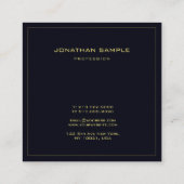 Carte De Visite Carré Design créatif moderne Modèle d'or noir élégant (Dos)