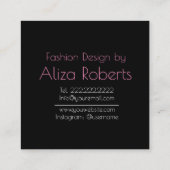 Carte De Visite Carré  Design de mode (Dos)