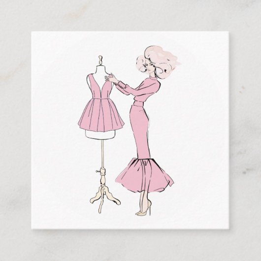 Carte De Visite Carré  Design de mode (Devant)