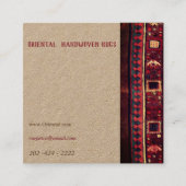 Carte De Visite Carré Design de tapis oriental  (Devant)