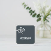 Carte De Visite Carré Design d'intérieur de branche moderne gris foncé e (Debout devant)