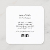 Carte De Visite Carré Design d'intérieur de logo Green Monstera Tropical (Dos)