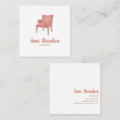 Carte De Visite Carré Design d'intérieur de mise en scène de chaise en f (Devant / Derrière)