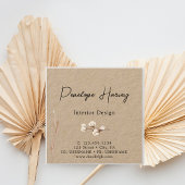 Carte De Visite Carré Design d'intérieur Kraft rose pâle et vert moderne