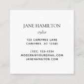 Carte De Visite Carré Design d'intérieur Monogramme moderne (Dos)