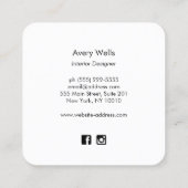 Carte De Visite Carré Design d'intérieur rose Gold Tropical Leaf (Dos)